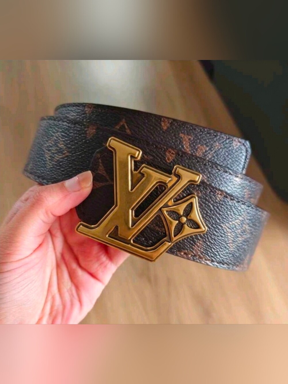 ONE LEFT! Brown Monogram Belt w/High-end Buckle 110cm Eur95